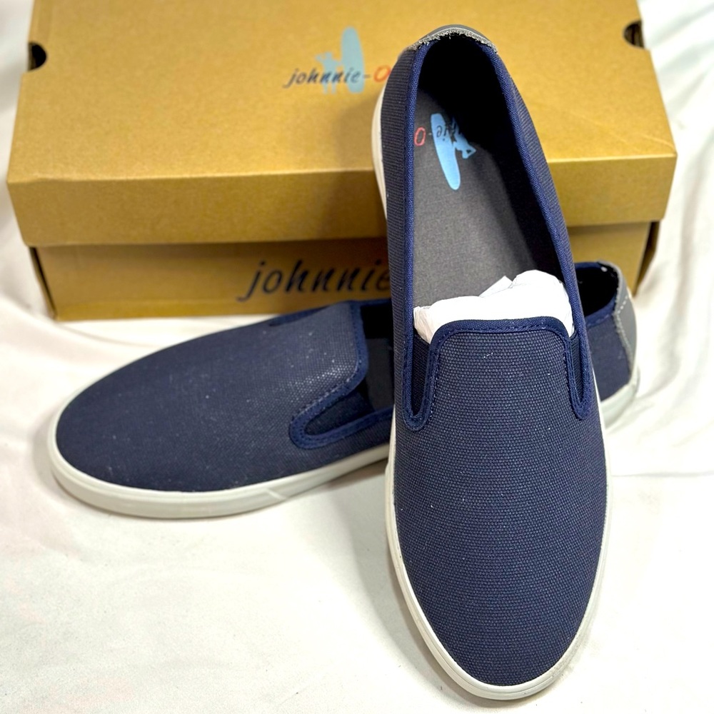Johnnie-O  navy washed size 12 men’s slip on canvas boat like shoe sneaker